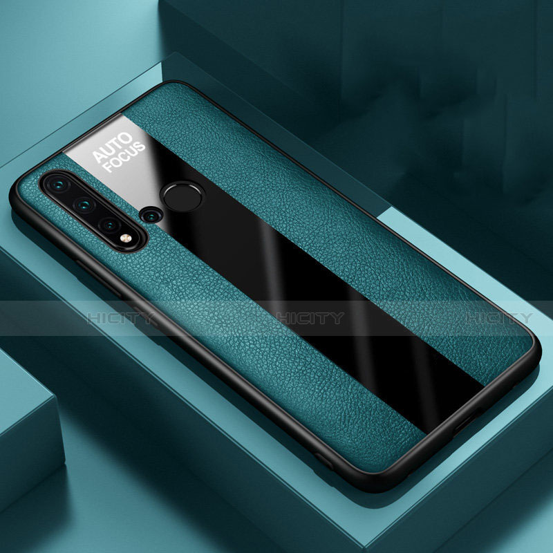 Funda Silicona Goma de Cuero Carcasa H01 para Huawei P20 Lite (2019) Verde