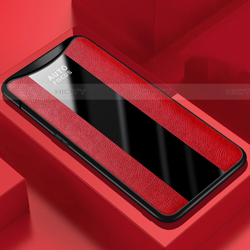 Funda Silicona Goma de Cuero Carcasa H01 para Oppo Find X Super Flash Edition Rojo