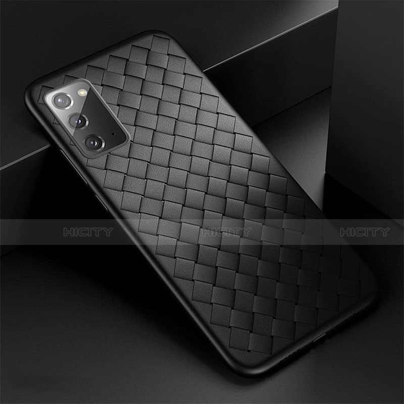 Funda Silicona Goma de Cuero Carcasa H01 para Samsung Galaxy Note 20 5G Negro