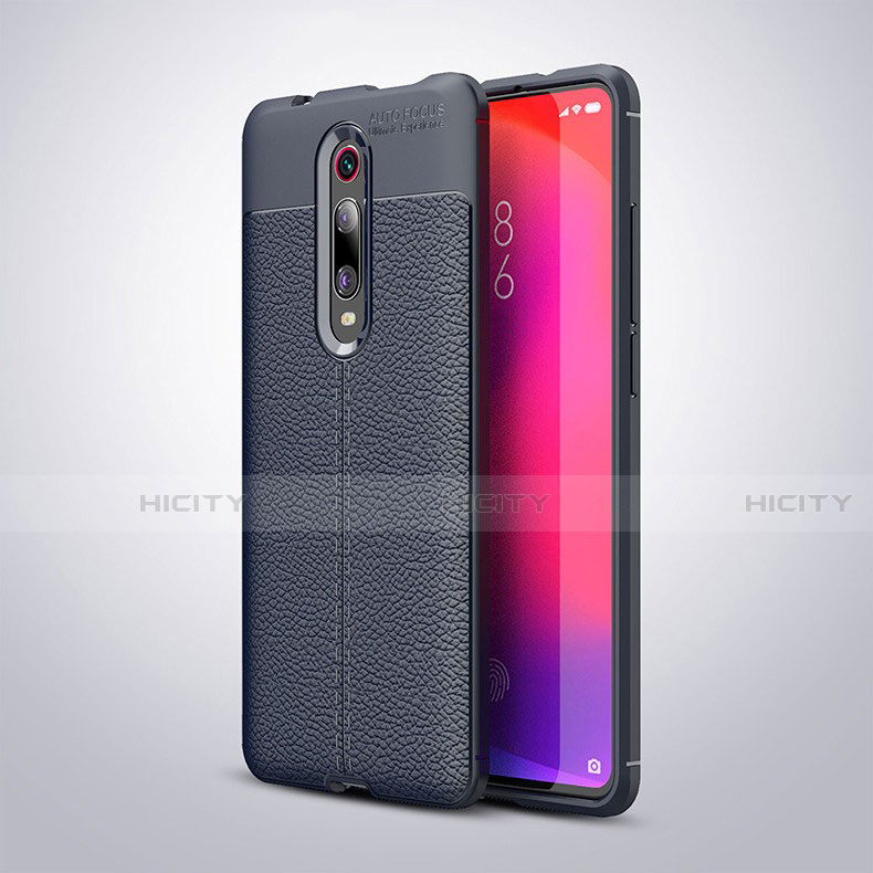 Funda Silicona Goma de Cuero Carcasa H01 para Xiaomi Mi 9T Azul