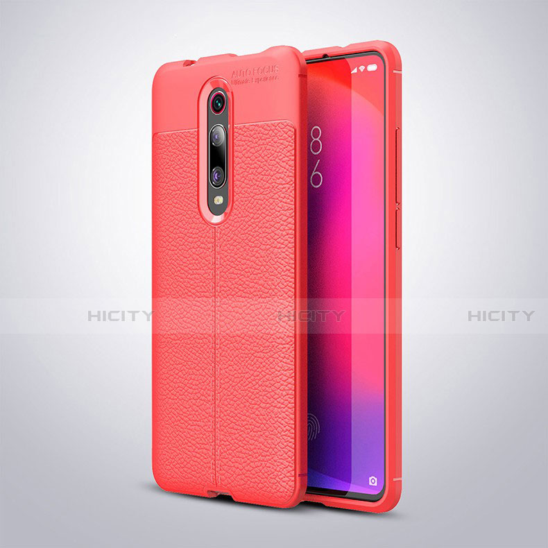 Funda Silicona Goma de Cuero Carcasa H01 para Xiaomi Mi 9T Pro Rojo