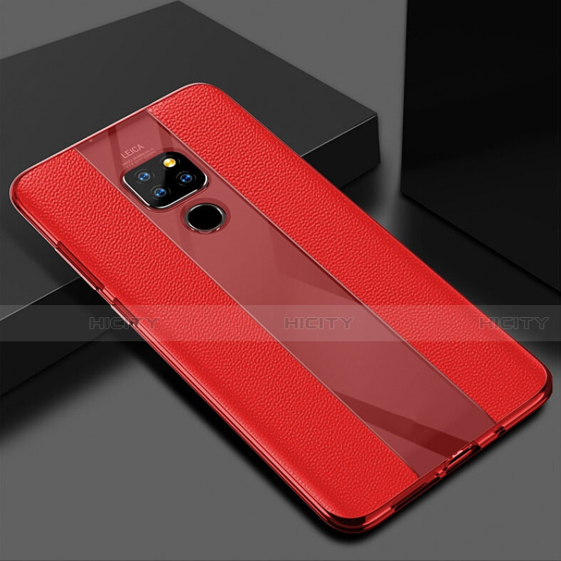 Funda Silicona Goma de Cuero Carcasa H02 para Huawei Mate 20 Rojo