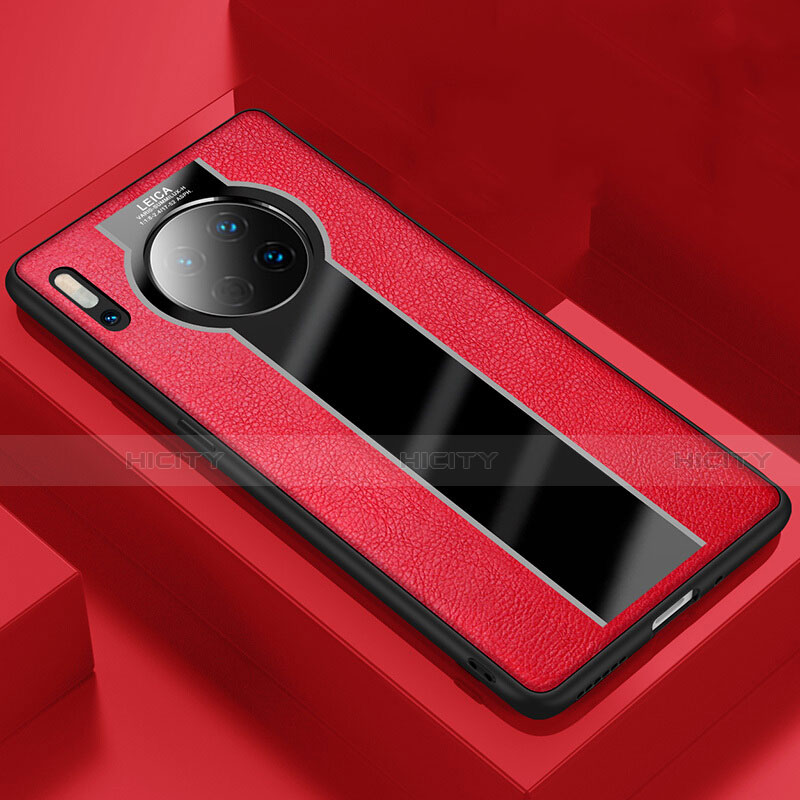 Funda Silicona Goma de Cuero Carcasa H02 para Huawei Mate 30 Pro Rojo