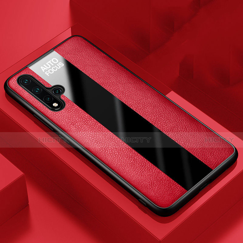 Funda Silicona Goma de Cuero Carcasa H02 para Huawei Nova 5 Pro Rojo