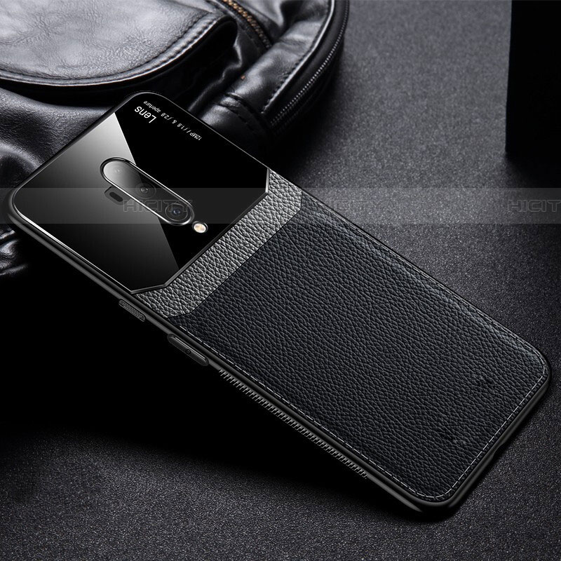 Funda Silicona Goma de Cuero Carcasa H02 para OnePlus 7T Pro Negro