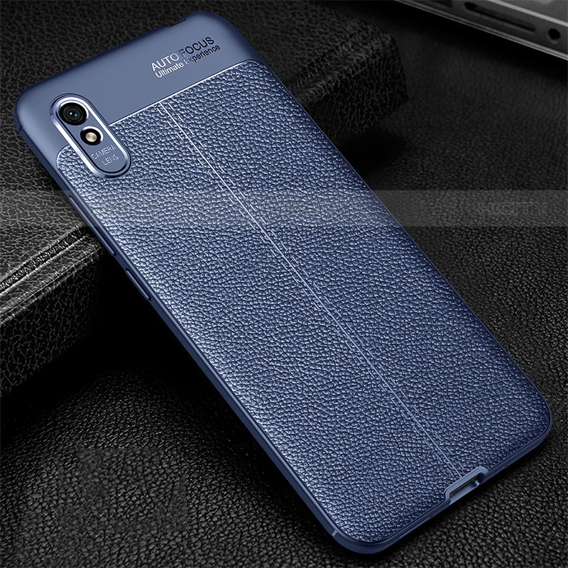 Funda Silicona Goma de Cuero Carcasa H02 para Xiaomi Redmi 9A Azul