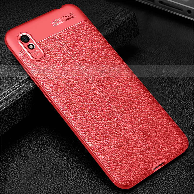 Funda Silicona Goma de Cuero Carcasa H02 para Xiaomi Redmi 9i Rojo