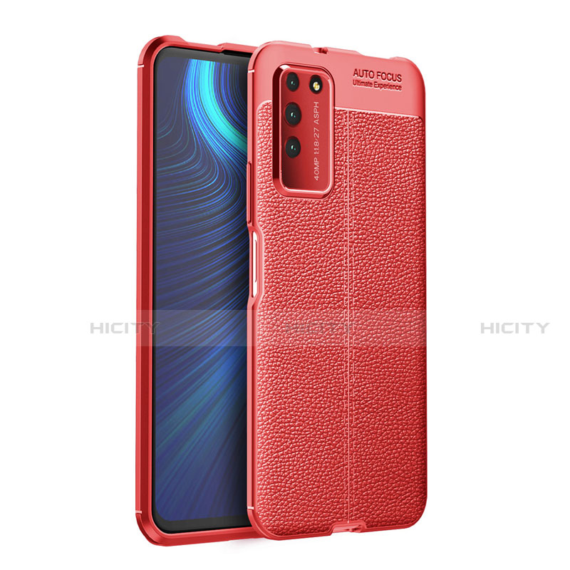 Funda Silicona Goma de Cuero Carcasa H03 para Huawei Honor X10 5G Rojo