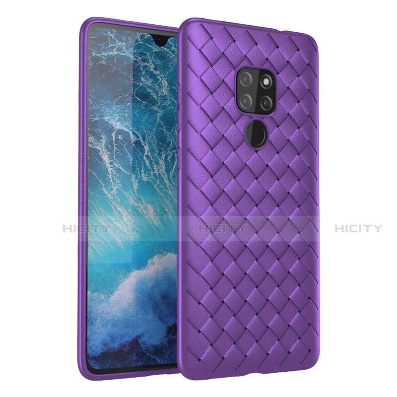 Funda Silicona Goma de Cuero Carcasa H03 para Huawei Mate 20 Morado