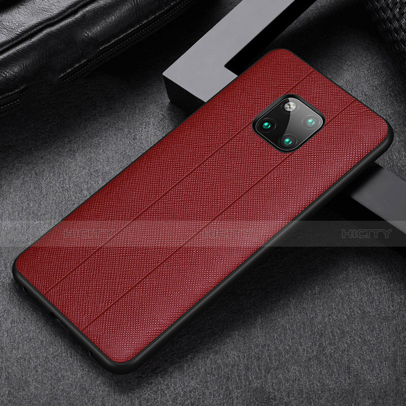 Funda Silicona Goma de Cuero Carcasa H03 para Huawei Mate 20 Pro Rojo