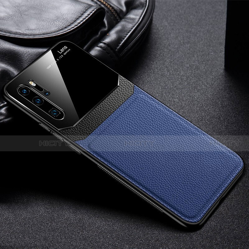 Funda Silicona Goma de Cuero Carcasa H03 para Huawei P30 Pro Azul