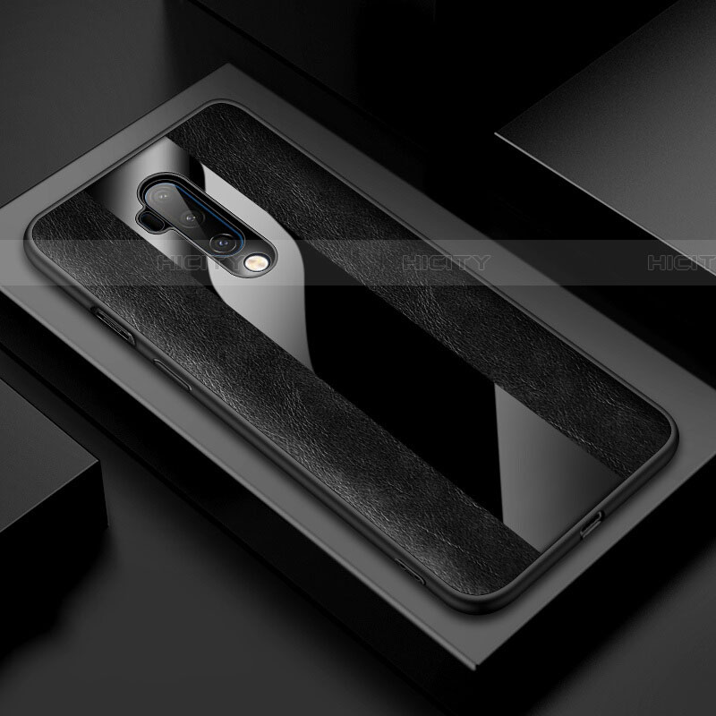 Funda Silicona Goma de Cuero Carcasa H03 para OnePlus 7T Pro Negro