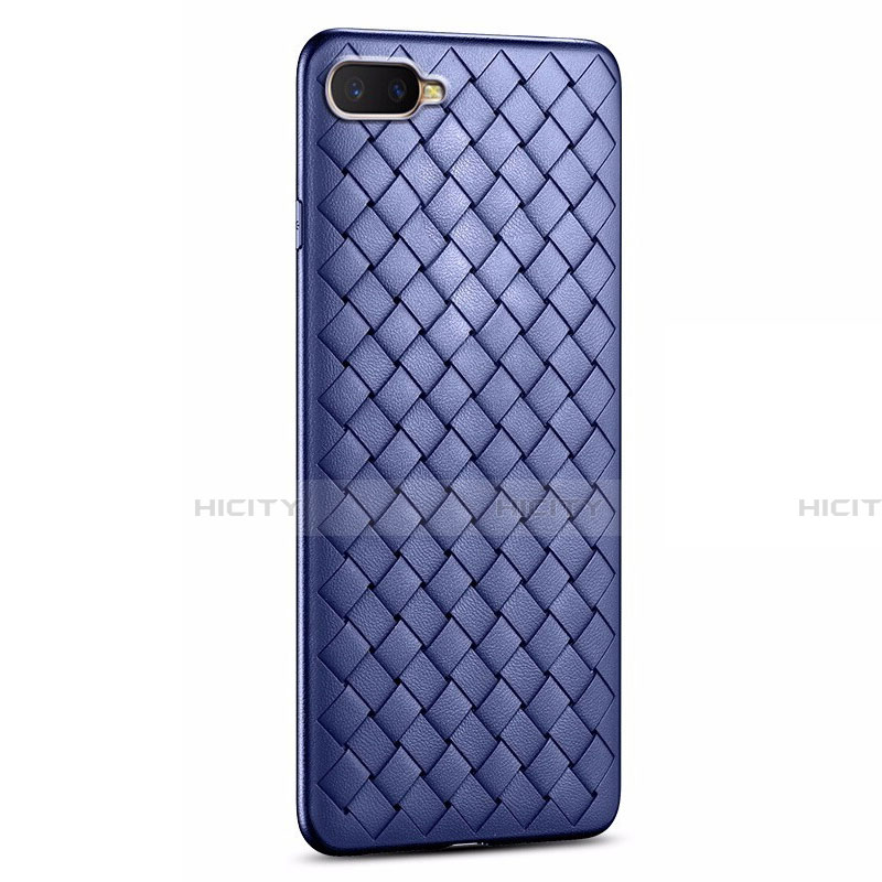 Funda Silicona Goma de Cuero Carcasa H03 para Oppo K1 Azul