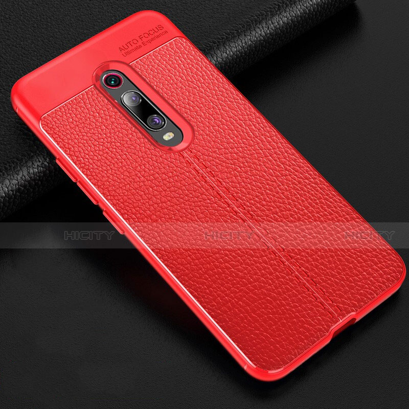 Funda Silicona Goma de Cuero Carcasa H03 para Xiaomi Mi 9T Pro Rojo