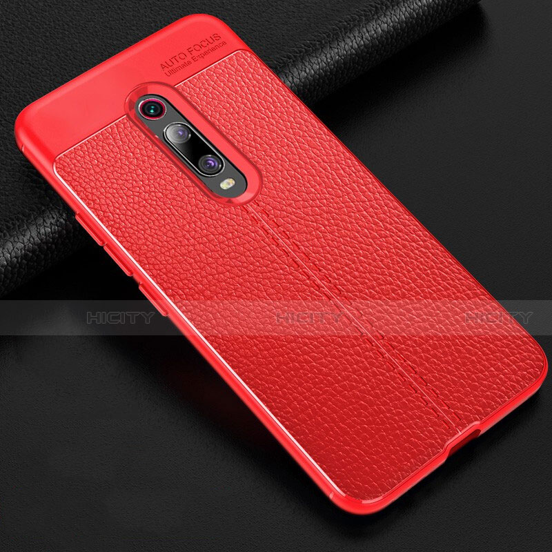 Funda Silicona Goma de Cuero Carcasa H03 para Xiaomi Mi 9T Rojo