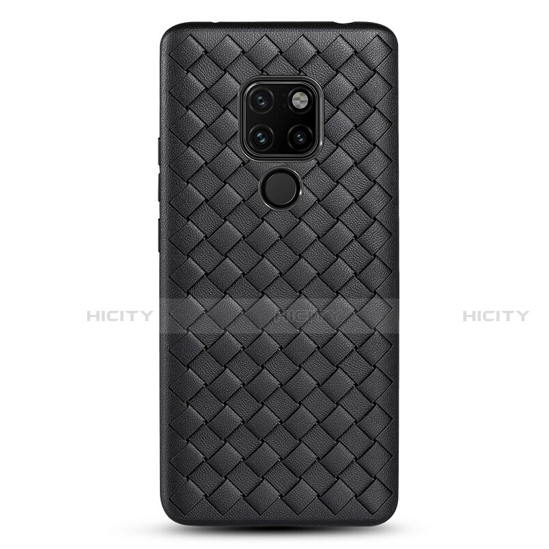 Funda Silicona Goma de Cuero Carcasa H04 para Huawei Mate 20 X 5G Negro