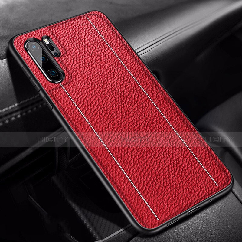 Funda Silicona Goma de Cuero Carcasa H04 para Huawei P30 Pro New Edition Rojo