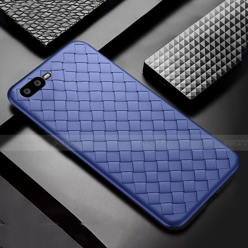 Funda Silicona Goma de Cuero Carcasa H04 para Oppo K1 Azul