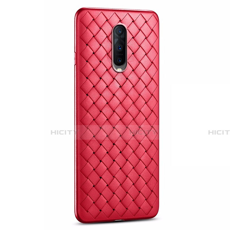 Funda Silicona Goma de Cuero Carcasa H04 para Oppo R17 Pro Rojo