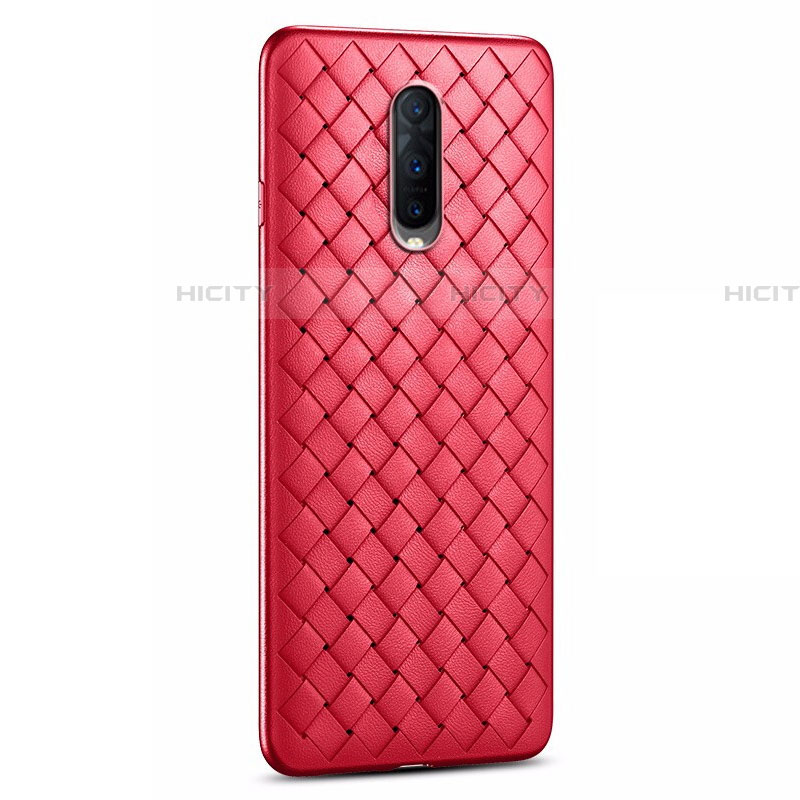 Funda Silicona Goma de Cuero Carcasa H04 para Oppo RX17 Pro Rojo