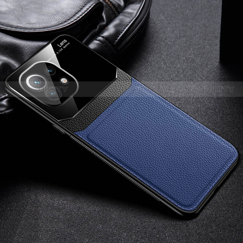 Funda Silicona Goma de Cuero Carcasa H04 para Xiaomi Mi 11 5G Azul