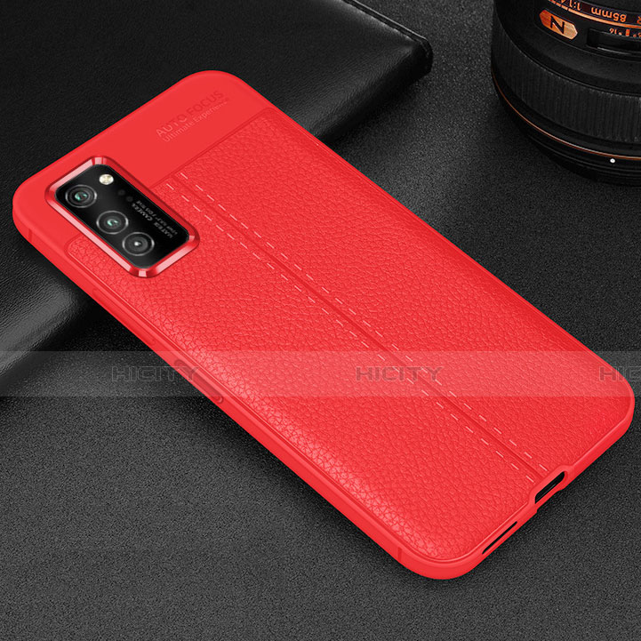 Funda Silicona Goma de Cuero Carcasa H05 para Huawei Honor V30 5G Rojo