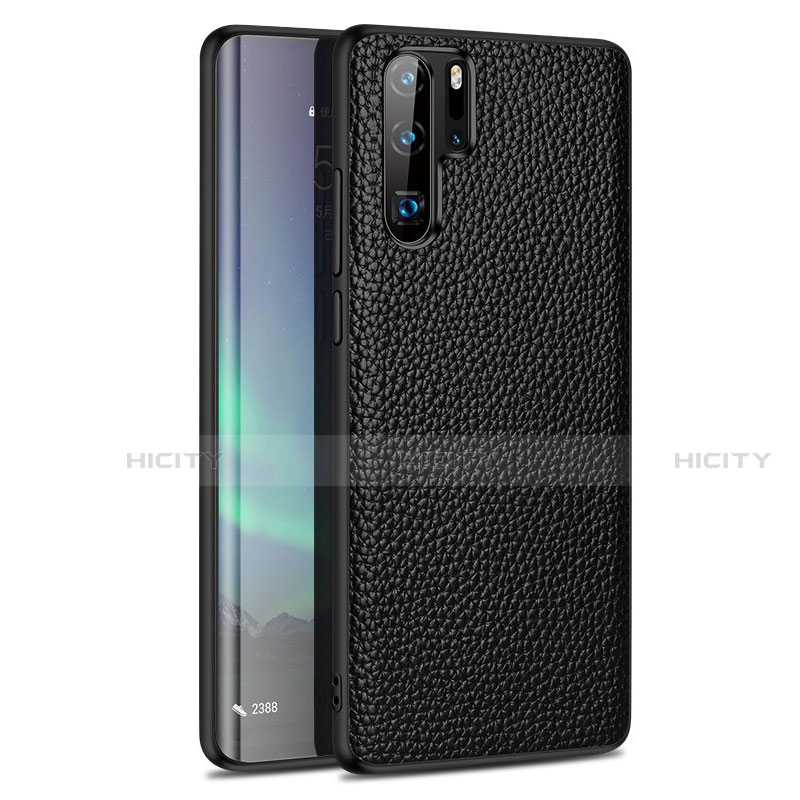 Funda Silicona Goma de Cuero Carcasa H05 para Huawei P30 Pro Negro