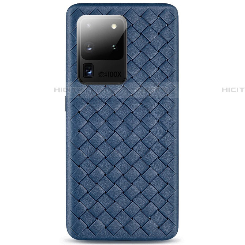 Funda Silicona Goma de Cuero Carcasa H05 para Samsung Galaxy S20 Ultra 5G Azul