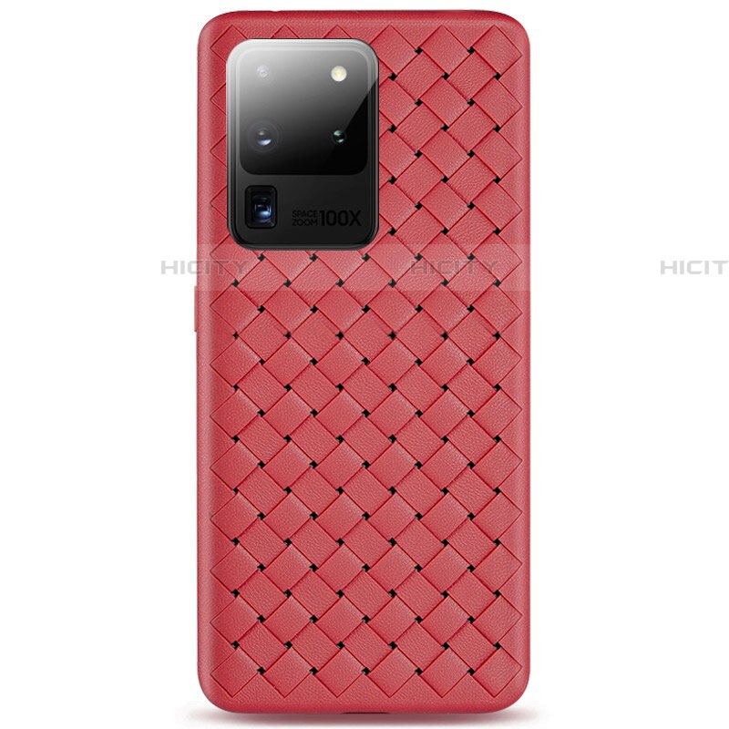 Funda Silicona Goma de Cuero Carcasa H05 para Samsung Galaxy S20 Ultra 5G Rojo