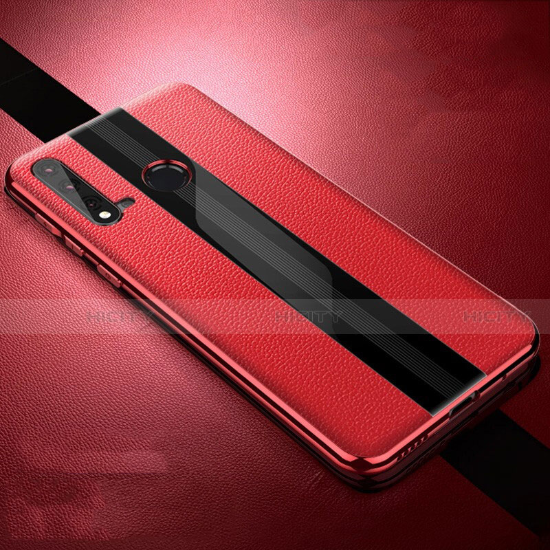 Funda Silicona Goma de Cuero Carcasa H06 para Huawei P20 Lite (2019) Rojo