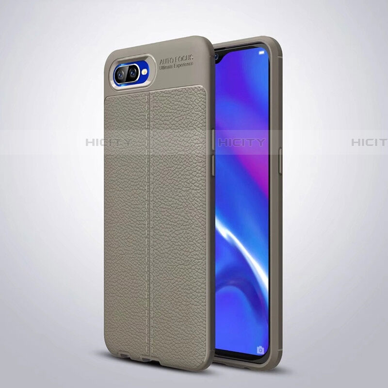 Funda Silicona Goma de Cuero Carcasa H06 para Oppo RX17 Neo Gris