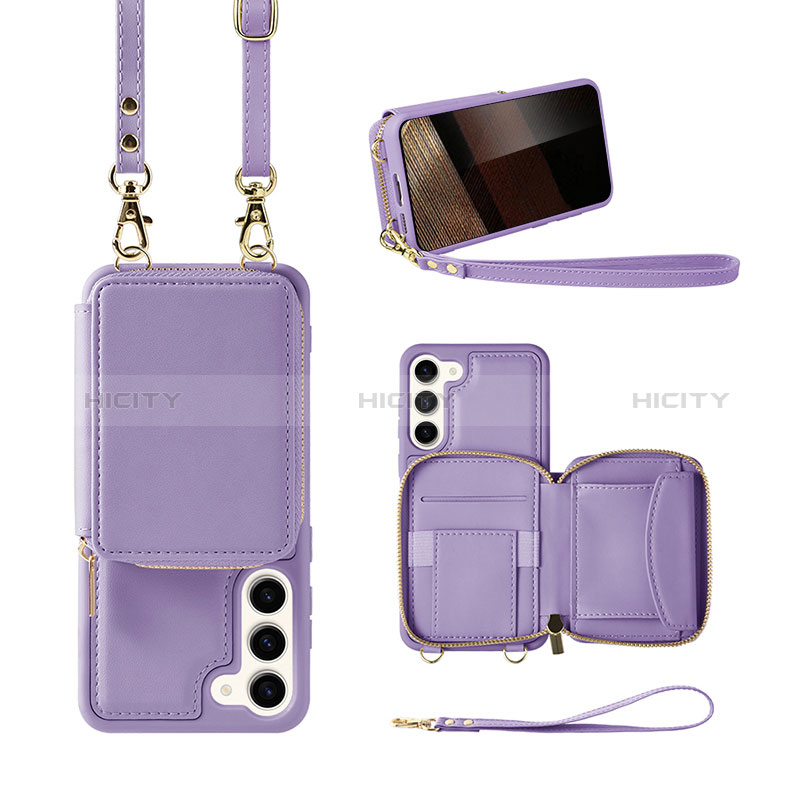 Funda Silicona Goma de Cuero Carcasa JM1 para Samsung Galaxy S24 5G Morado