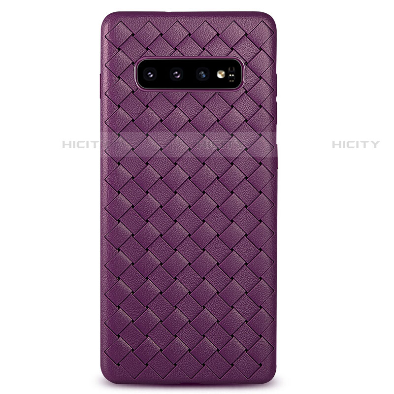 Funda Silicona Goma de Cuero Carcasa L02 para Samsung Galaxy S10 5G Morado