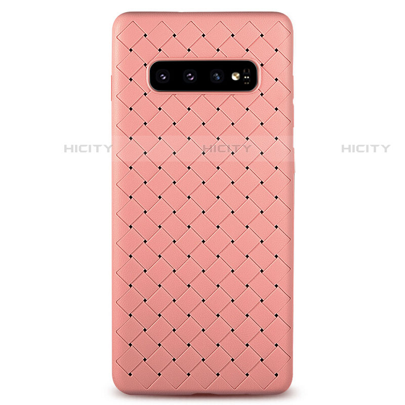 Funda Silicona Goma de Cuero Carcasa L02 para Samsung Galaxy S10 5G Oro Rosa