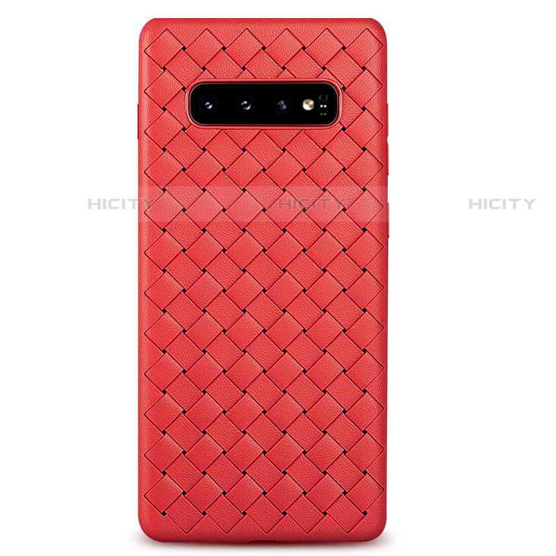 Funda Silicona Goma de Cuero Carcasa L02 para Samsung Galaxy S10 5G Rojo