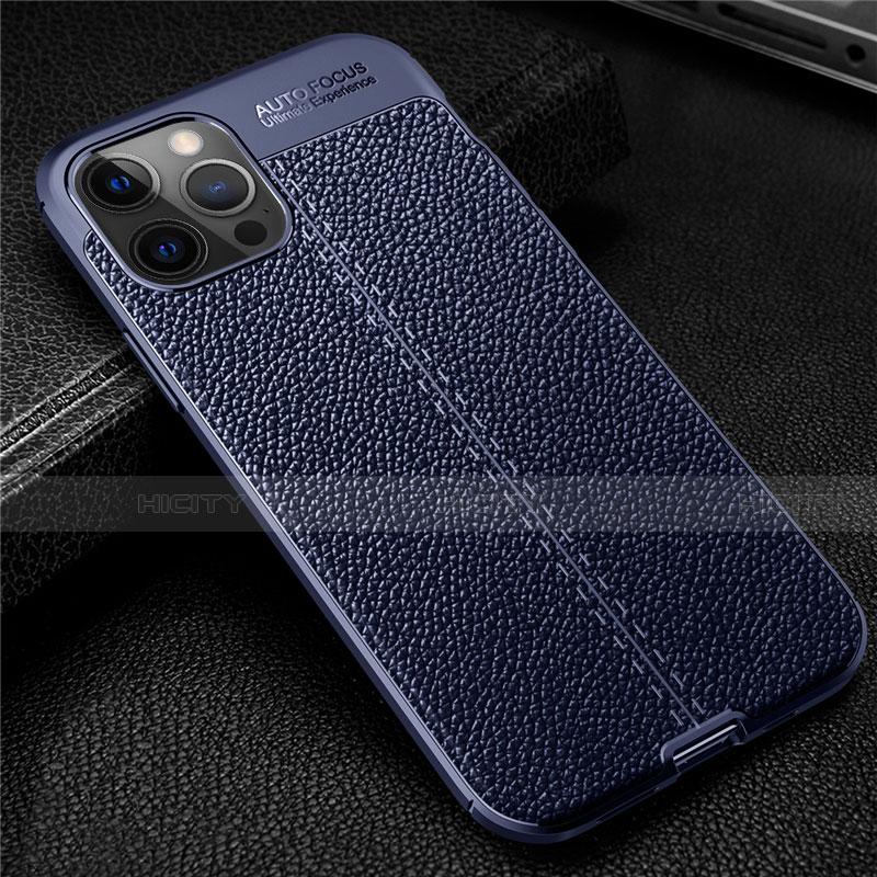 Funda Silicona Goma de Cuero Carcasa para Apple iPhone 12 Pro Max Azul