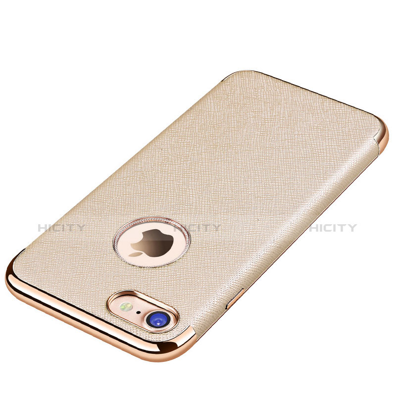 Funda Silicona Goma de Cuero Carcasa para Apple iPhone 8 Oro