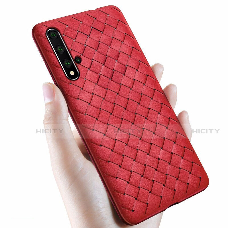 Funda Silicona Goma de Cuero Carcasa para Huawei Honor 20S Rojo