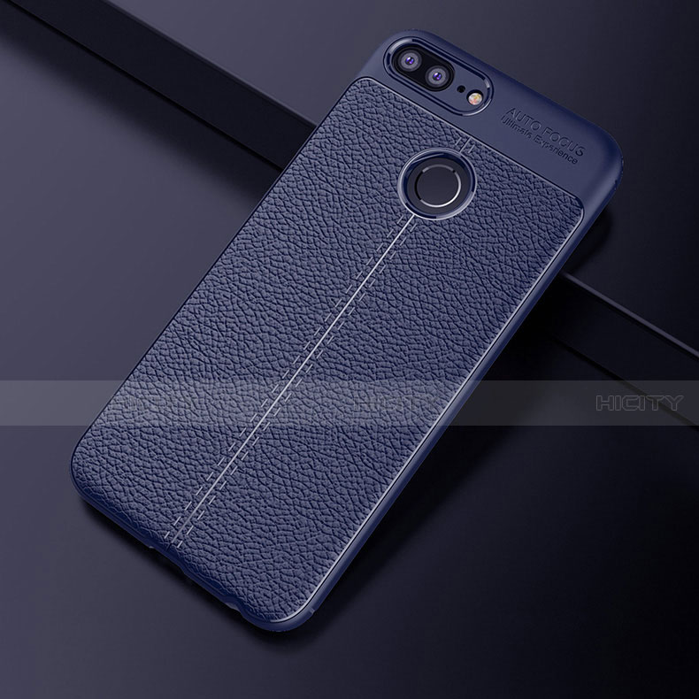 Funda Silicona Goma de Cuero Carcasa para Huawei Honor 9 Lite Azul