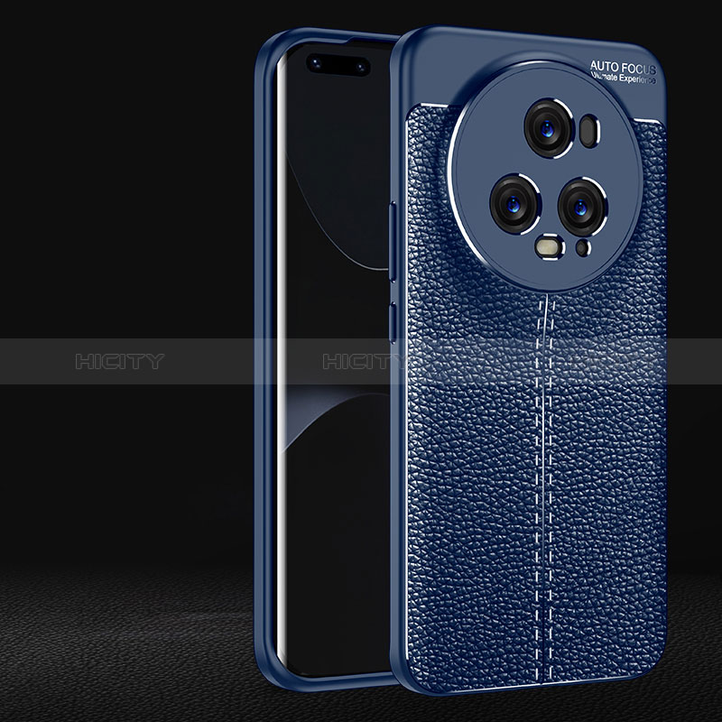 Funda Silicona Goma de Cuero Carcasa para Huawei Honor Magic5 Pro 5G Azul