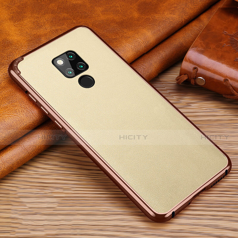 Funda Silicona Goma de Cuero Carcasa para Huawei Mate 20 X 5G Oro