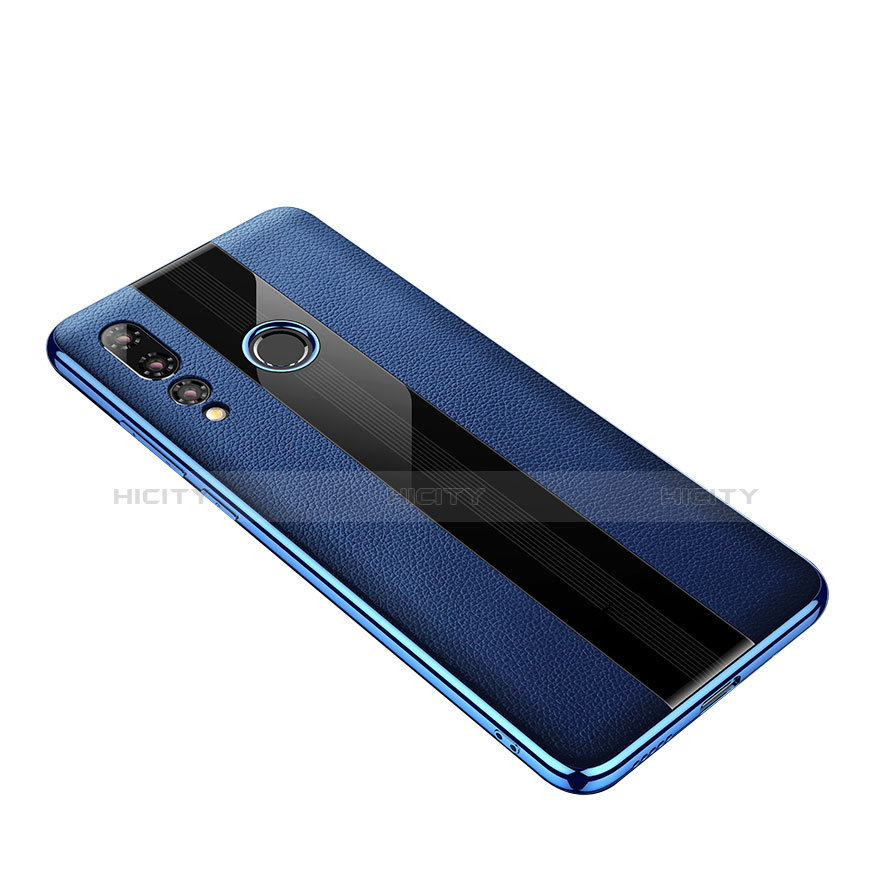 Funda Silicona Goma de Cuero Carcasa para Huawei Nova 4 Azul