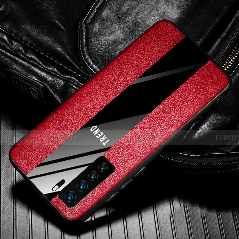 Funda Silicona Goma de Cuero Carcasa para Huawei Nova 7 SE 5G Rojo