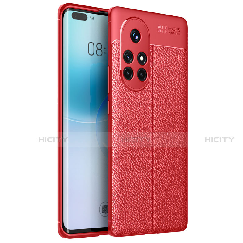 Funda Silicona Goma de Cuero Carcasa para Huawei Nova 8 Pro 5G Rojo