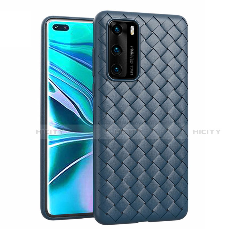 Funda Silicona Goma de Cuero Carcasa para Huawei P40 Azul