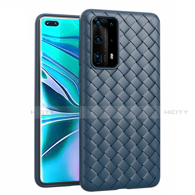 Funda Silicona Goma de Cuero Carcasa para Huawei P40 Pro+ Plus Azul