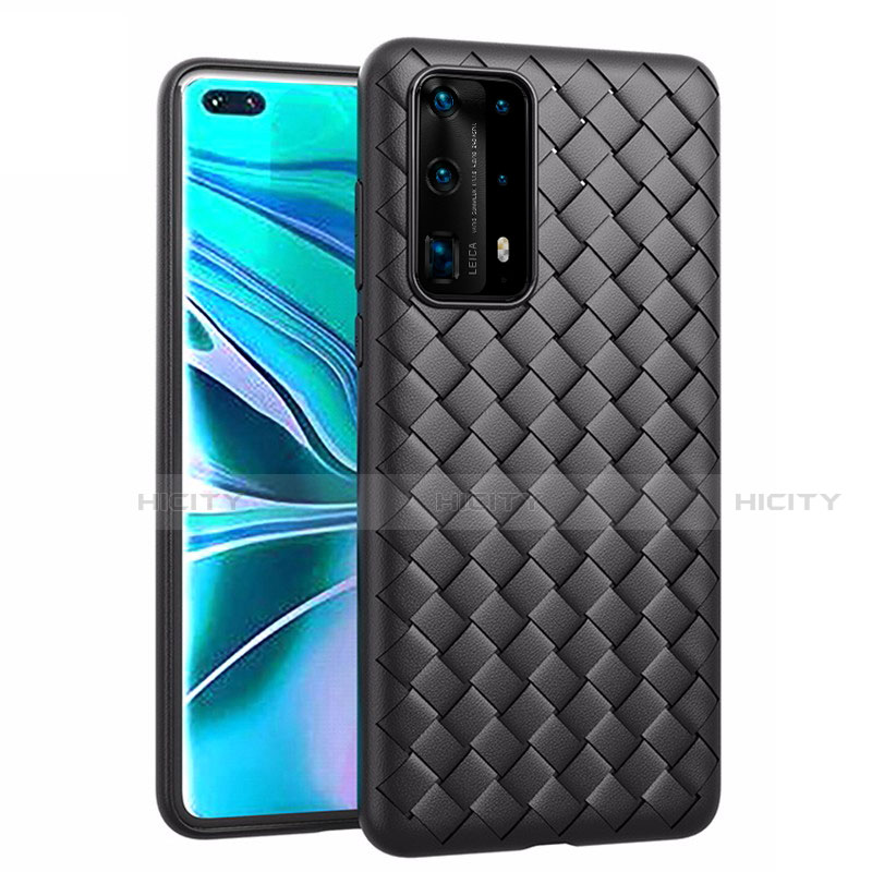 Funda Silicona Goma de Cuero Carcasa para Huawei P40 Pro+ Plus Negro