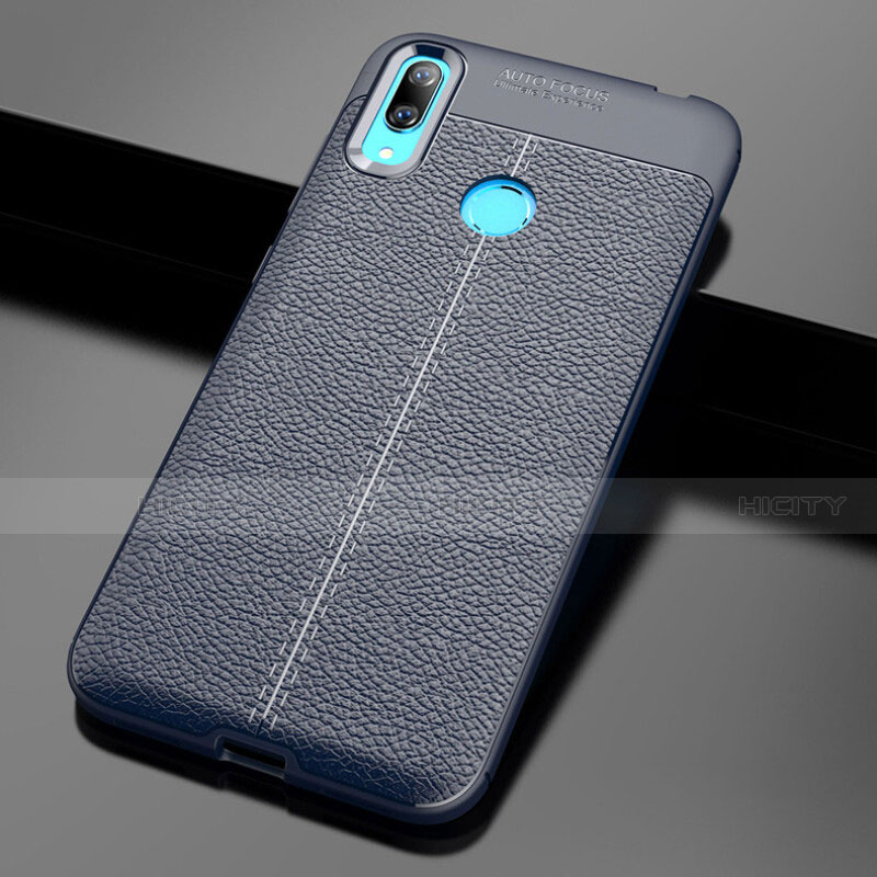 Funda Silicona Goma de Cuero Carcasa para Huawei Y7 (2019) Azul