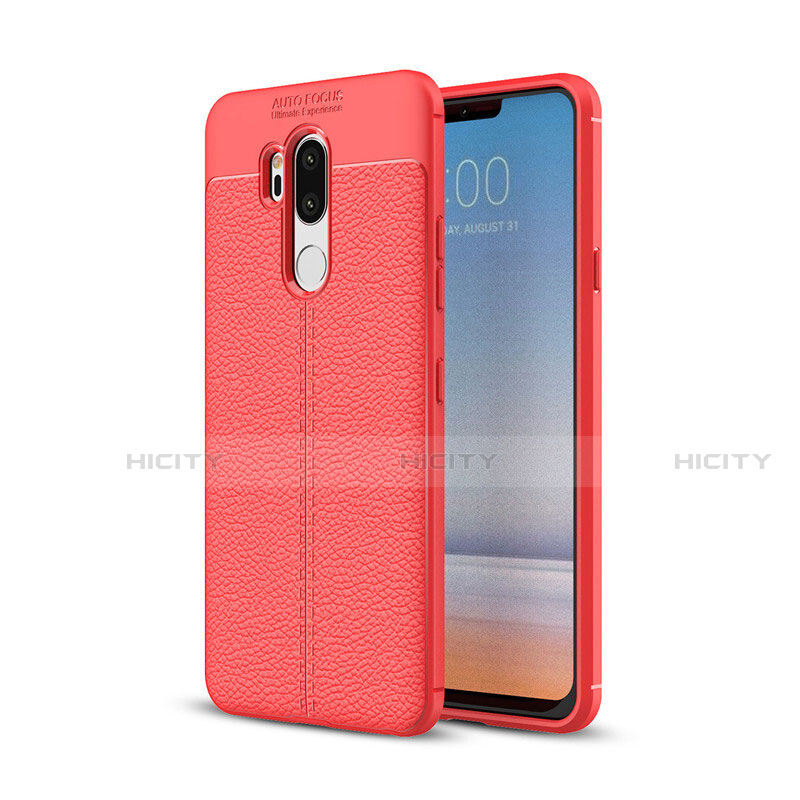 Funda Silicona Goma de Cuero Carcasa para LG G7 Rojo