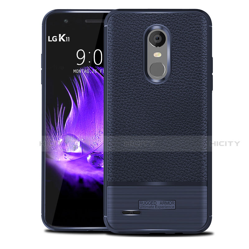 Funda Silicona Goma de Cuero Carcasa para LG K11 Azul